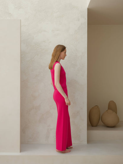 Lèmme - Cashmere blend wide-leg pants: Ceruleo / S