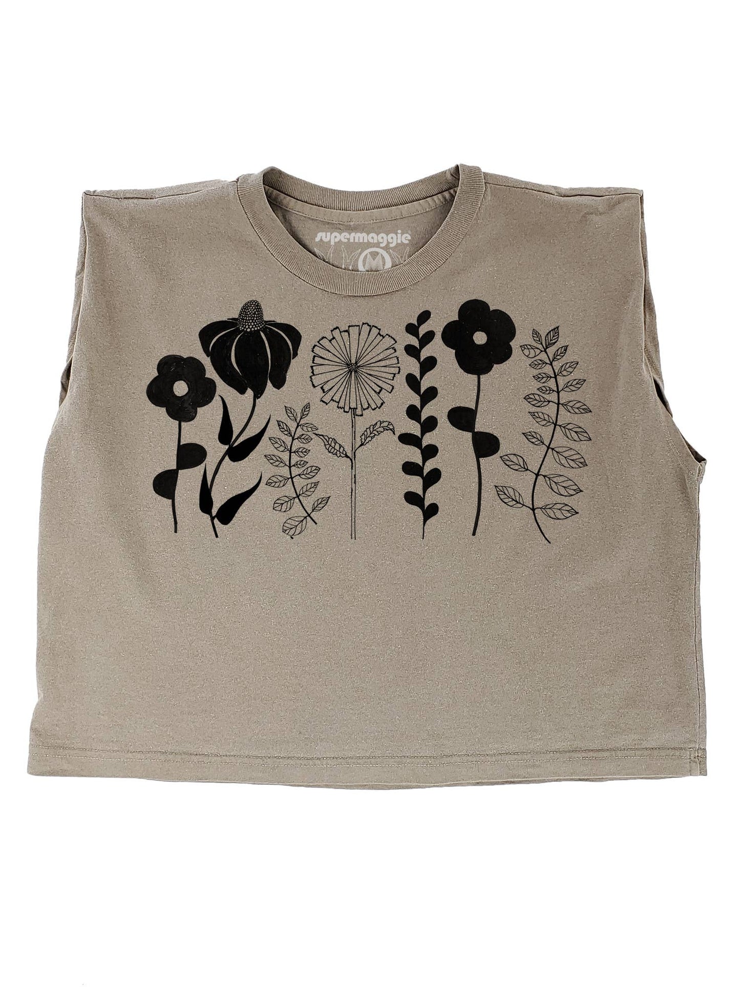 Supermaggie @ Faire - Spring Flowers Maisie Heavyweight Muscle Tee: Pink Lavender / Lg