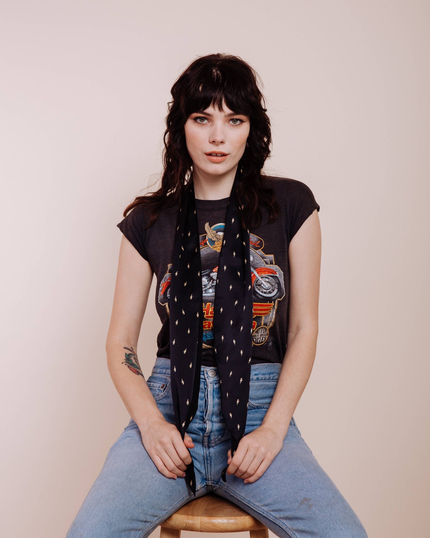 I'm With The Band - The Thunders Black Long Skinny Scarf