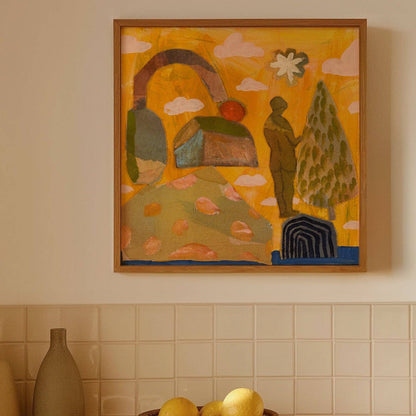 El Baker Art - Retro Nature Abstract Figure Art Print: Unframed, Giclee Paper Print Only / 16×16