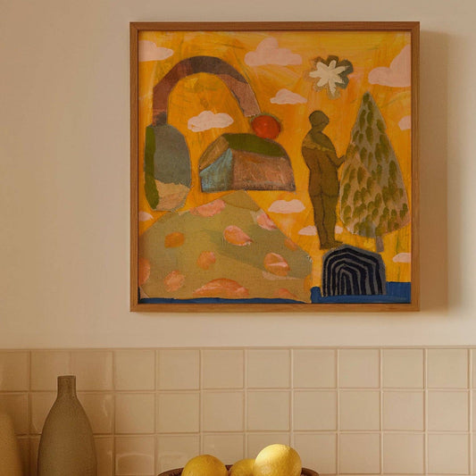 El Baker Art - Retro Nature Abstract Figure Art Print: Unframed, Giclee Paper Print Only / 16×16