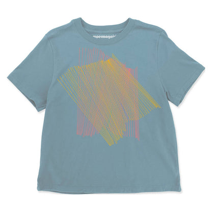 Supermaggie @ Faire - Crossed Lines Gwenn Heavyweight Tee: Denim / Sm