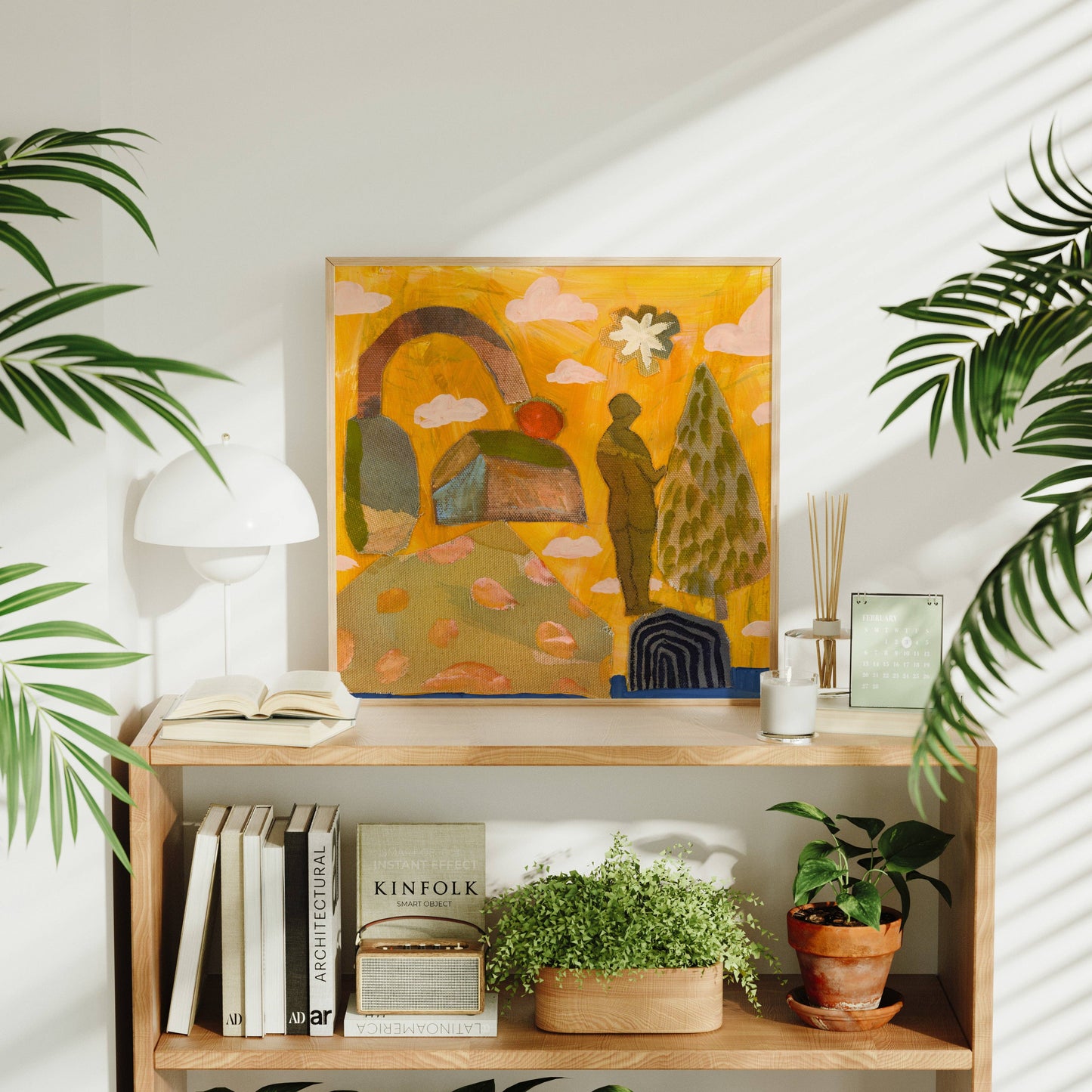 El Baker Art - Retro Nature Abstract Figure Art Print: Unframed, Giclee Paper Print Only / 16×16