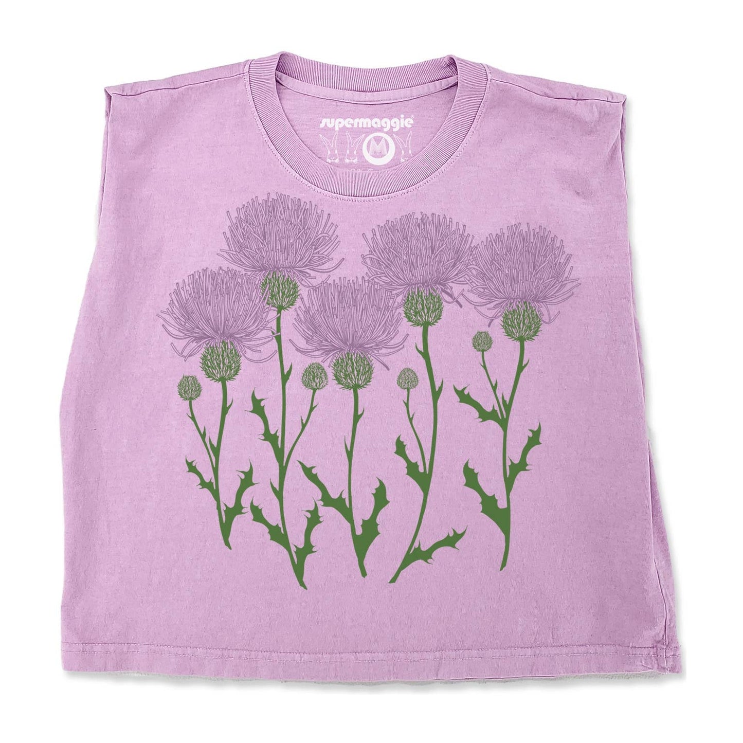 Supermaggie @ Faire - Thistles Maisie Heavyweight Muscle Tee: Off Black / Sm