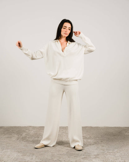 Lèmme - Cashmere blend polo: Bianco Naturale / S