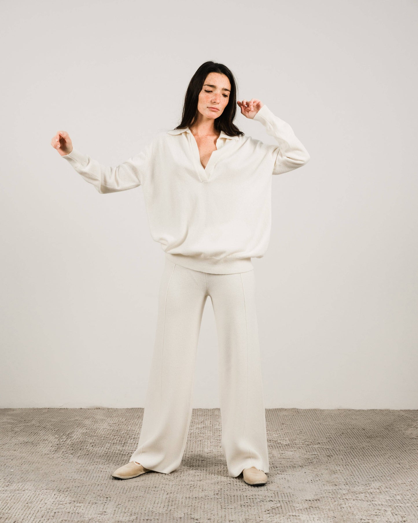 Lèmme - Cashmere blend polo: Bianco Naturale / L