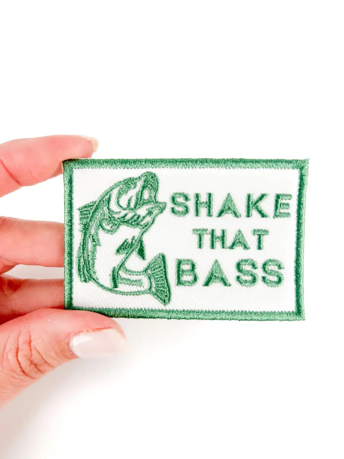 Field Trip Threads - Shake That Bass Embroidered Iron-On Patch River Fishing