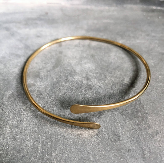 GeoMetricGem - Bypass Cuff - Brass Bracelet