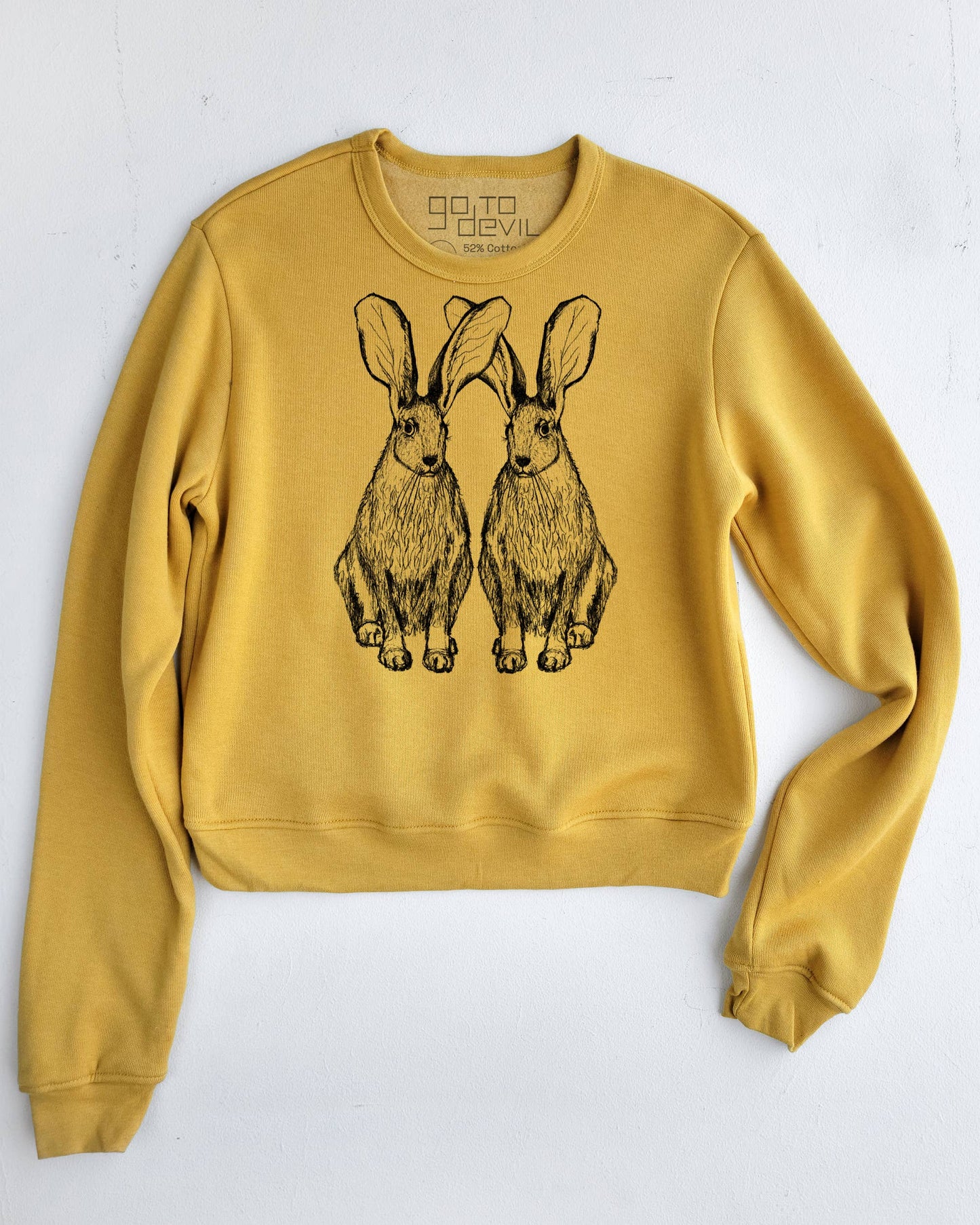 Go To Devil - Hares Women's Sweatshirt: Mustard / Lg