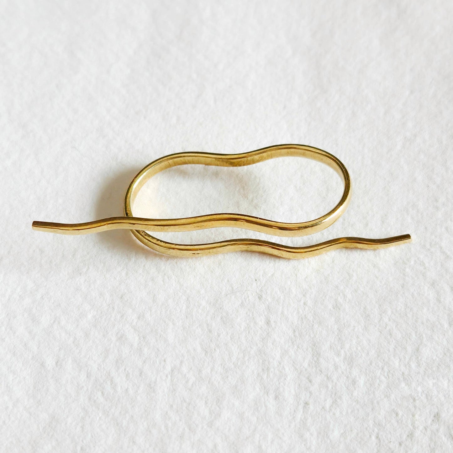 Bisjoux - Brass double finger Barbed Wire handmade Ring