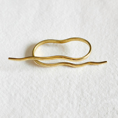 Bisjoux - Brass double finger Barbed Wire handmade Ring