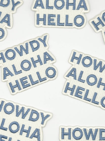 Field Trip Threads - Howdy Aloha Hello Embroidered Patch – Greeting Patch, Travel