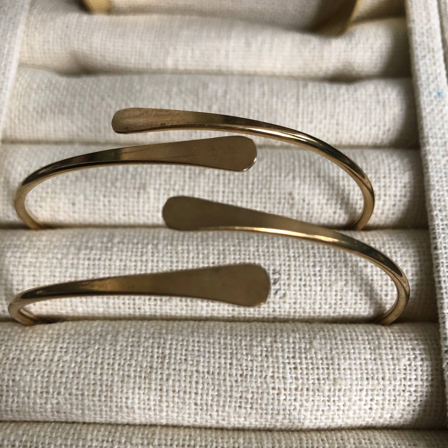 GeoMetricGem - Bypass Cuff - Brass Bracelet