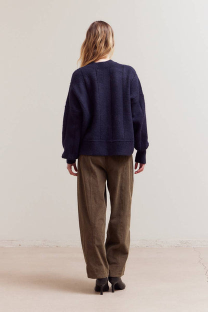 Grade & Gather - 41984 - TEXTURE GRID KNIT: MIDNIGHT / Contemporary / SMALL