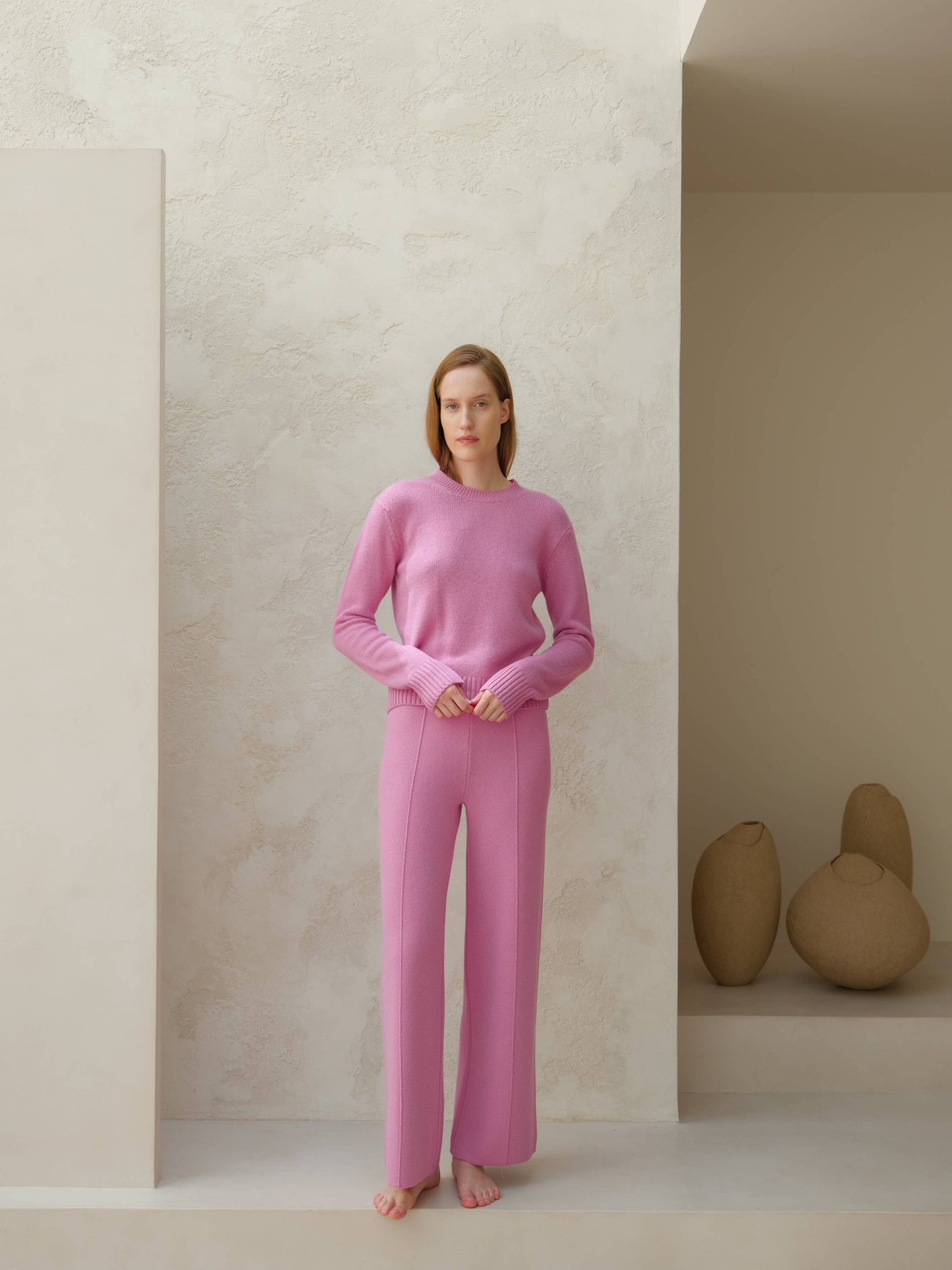 Lèmme - Cashmere blend wide-leg pants: Ceruleo / L