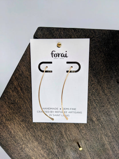 Forai - Qasioun Minimalist Threader Earrings in 14k Gold Fill