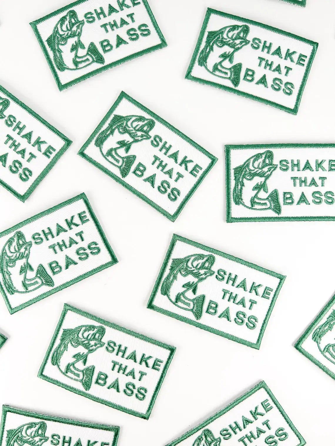 Field Trip Threads - Shake That Bass Embroidered Iron-On Patch River Fishing