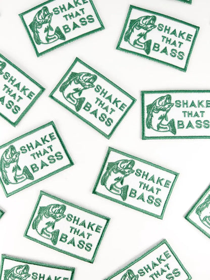 Field Trip Threads - Shake That Bass Embroidered Iron-On Patch River Fishing