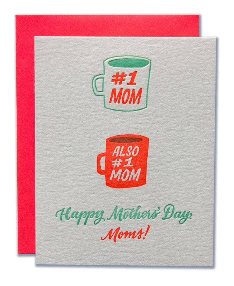 Ladyfingers Letterpress - #1 Moms Card LGBTQ Mother's Day Card