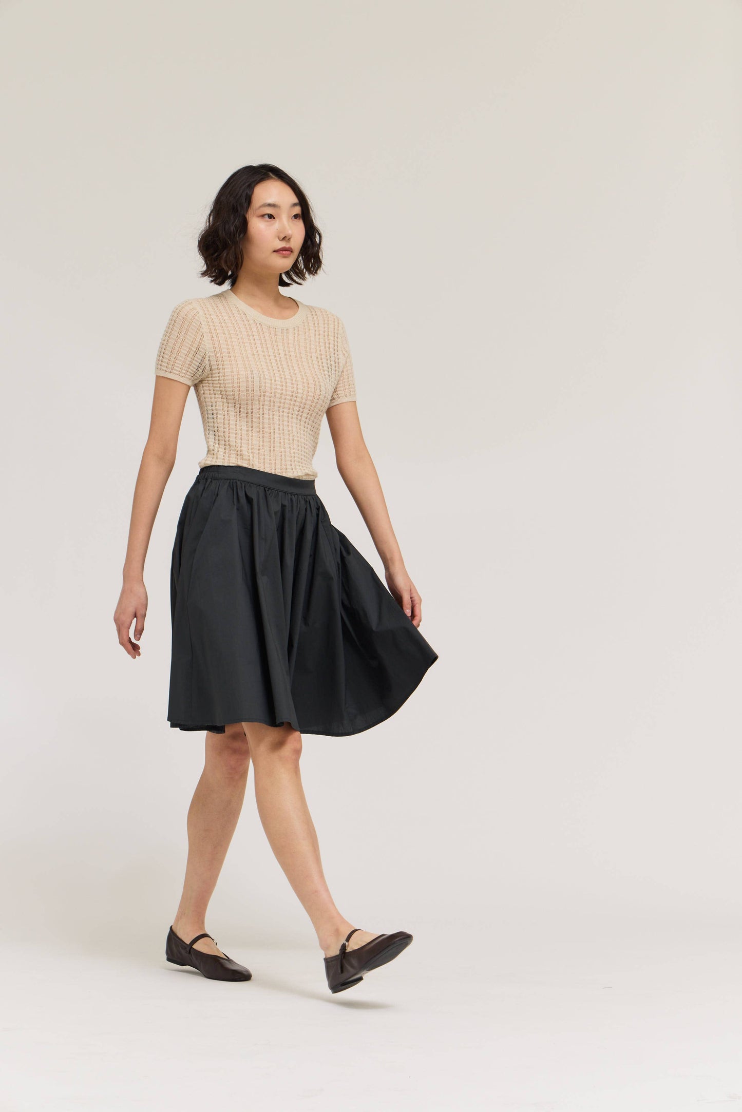 Grade & Gather - 50961 - ROUND CUT MAXI VOLUME SKIRT: TOBACCO / Contemporary / SMALL