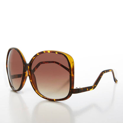 SUNGLASS MUSEUM - Oversized Women's Drop Temple Sunglass - Paulina: Yellow Tortoise