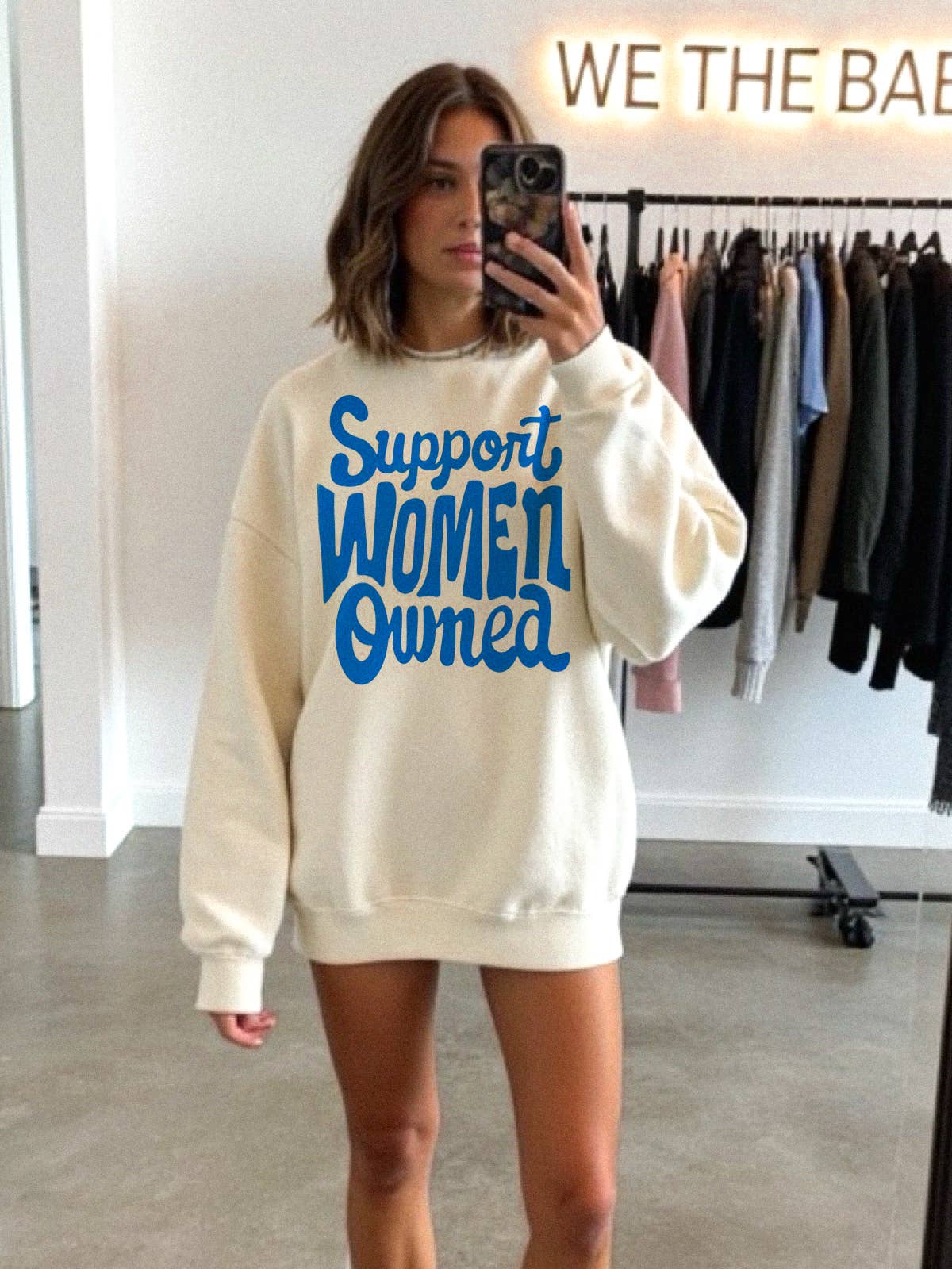 WE THE BABES - Support woman owned Graphic Sweatshirt - Vanilla: M