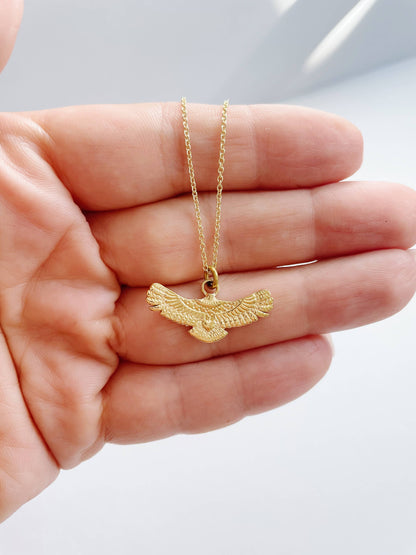 GeoMetricGem - Eagle Wings Necklace ~ Gold Plated Stainless Steel