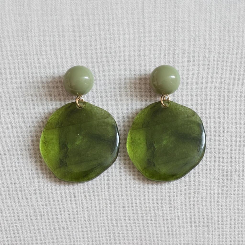 paperln - Vintage Resin Irregular Circle Stud Earrings