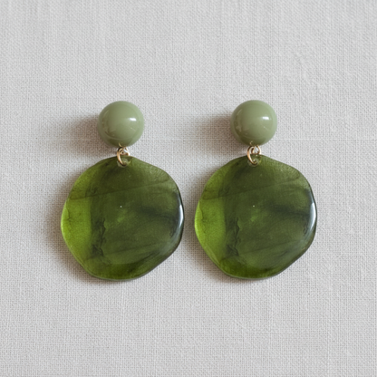 paperln - Vintage Resin Irregular Circle Stud Earrings