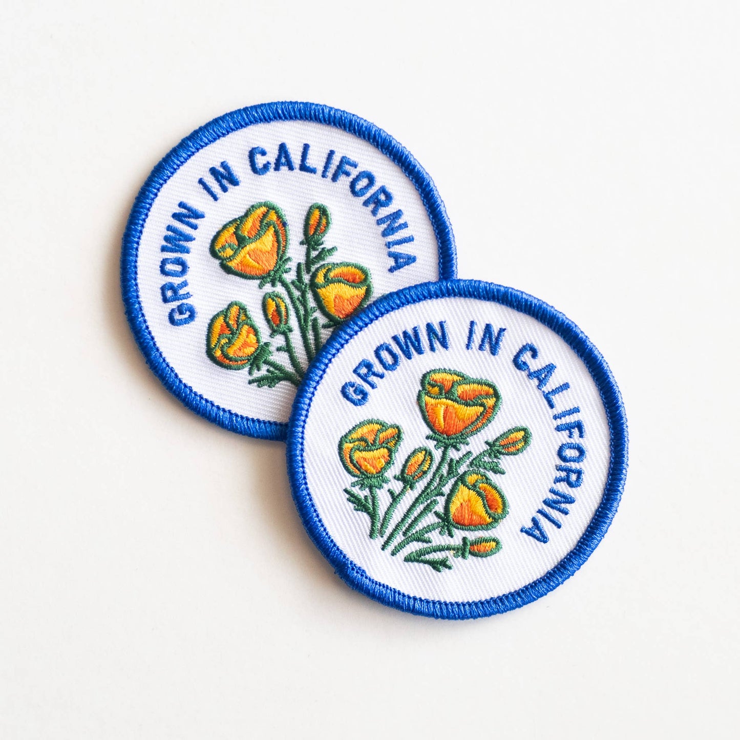 Union Made - Grown In California Embroidered Iron on Patch - Golden Poppy: Yes