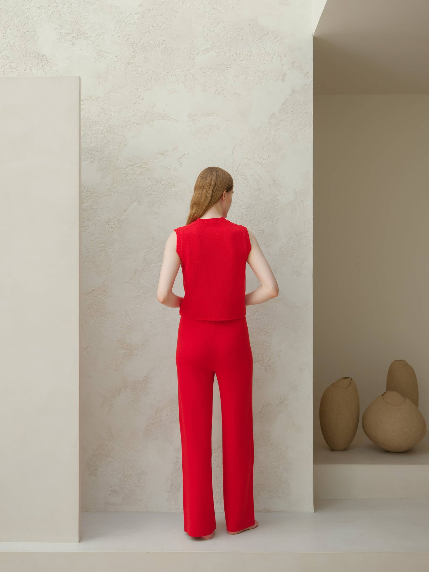 Lèmme - Cashmere blend wide-leg pants: Ceruleo / L