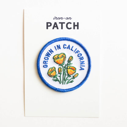 Union Made - Grown In California Embroidered Iron on Patch - Golden Poppy: Yes