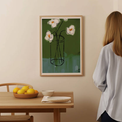 Pascale Berkowitz Studio Art - "Green Glass Still Life", Giclée Fine Art Print: 8x10
