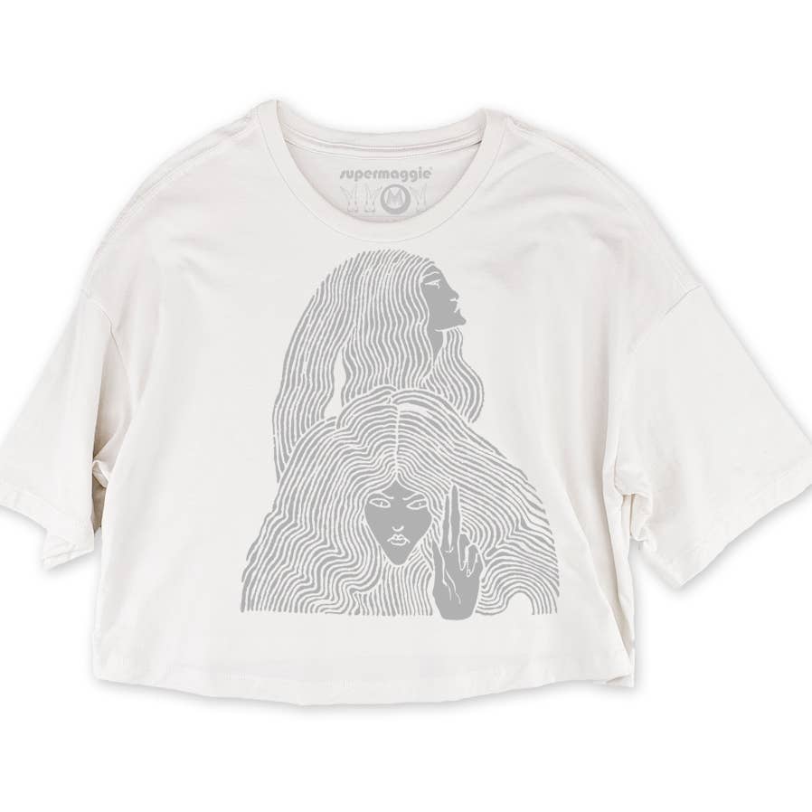 Supermaggie @ Faire - Witches Clover Crop Tee: Black / Lg
