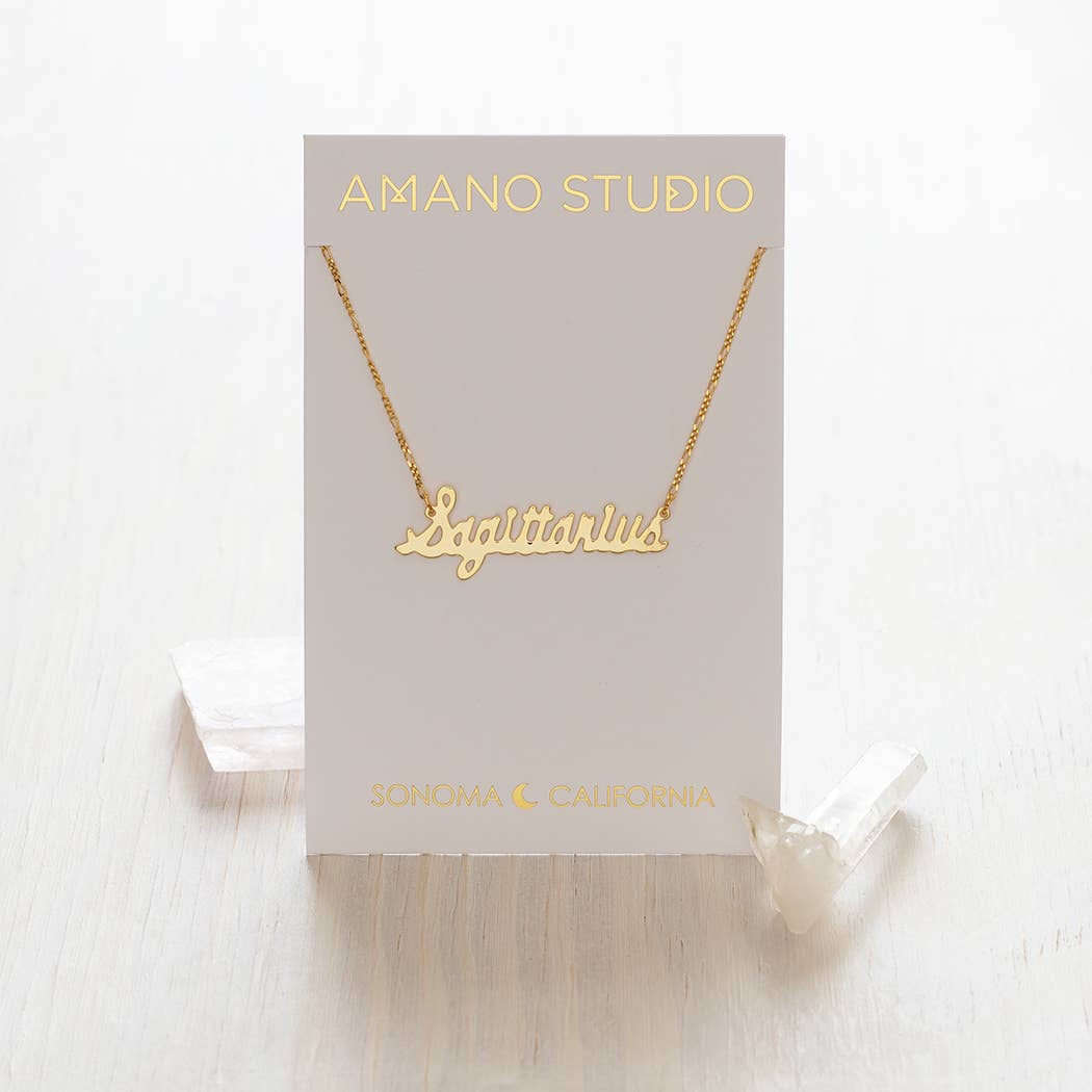 Amano Studio - Zodiac Script Necklaces – Singles: Pisces