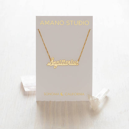 Amano Studio - Zodiac Script Necklaces – Singles: Pisces