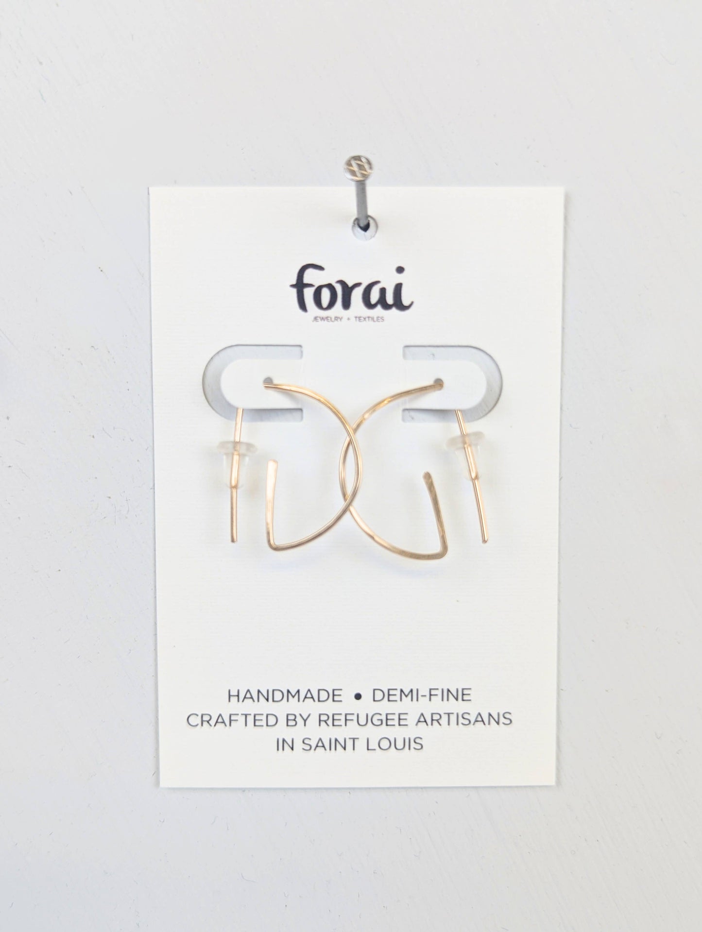 Forai - Half Moon Threader Hoop Earrings in 14 Karat Gold Filled