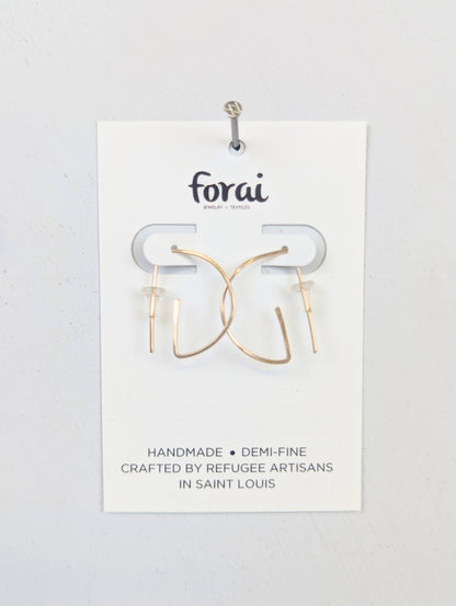 Forai - Half Moon Threader Hoop Earrings in 14 Karat Gold Filled