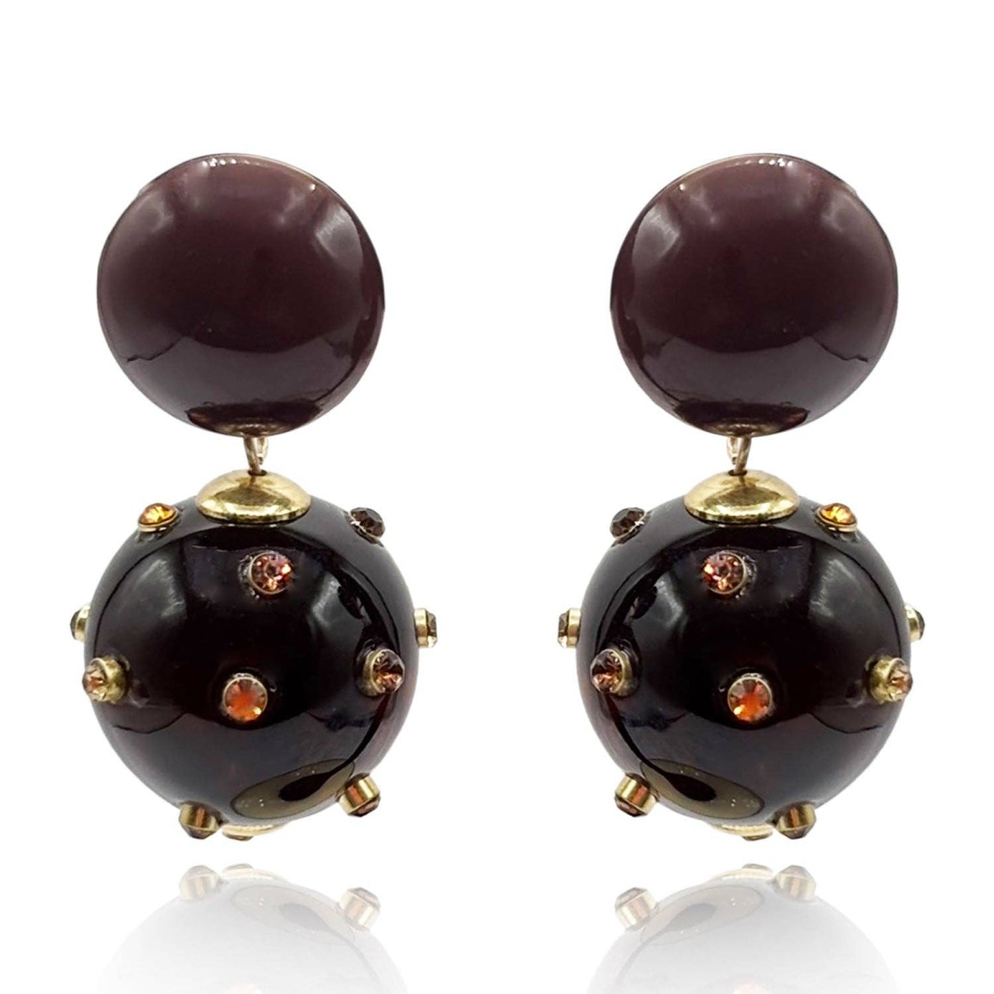 Michael Nash Jewelry - Valentina Tortoise and Tortoise Resin Studded Pierced Earrings