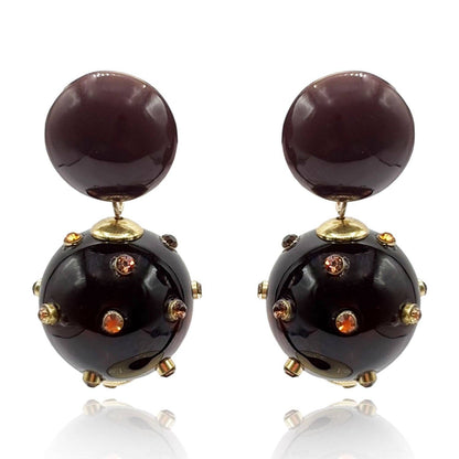 Michael Nash Jewelry - Valentina Tortoise and Tortoise Resin Studded Pierced Earrings
