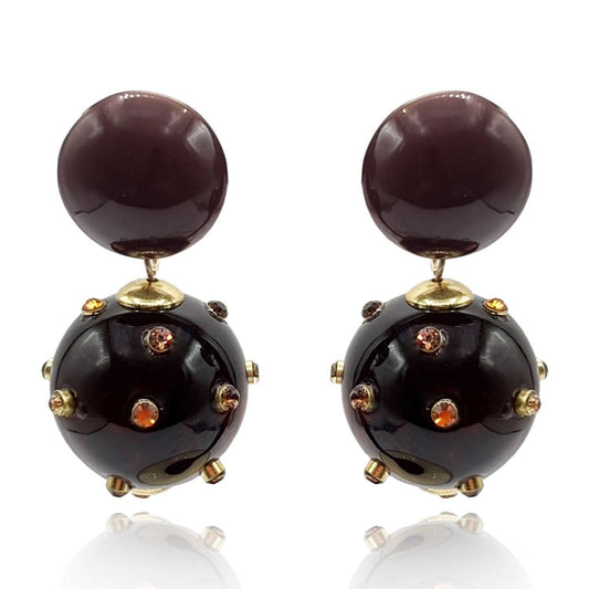 Michael Nash Jewelry - Valentina Tortoise and Tortoise Resin Studded Pierced Earrings