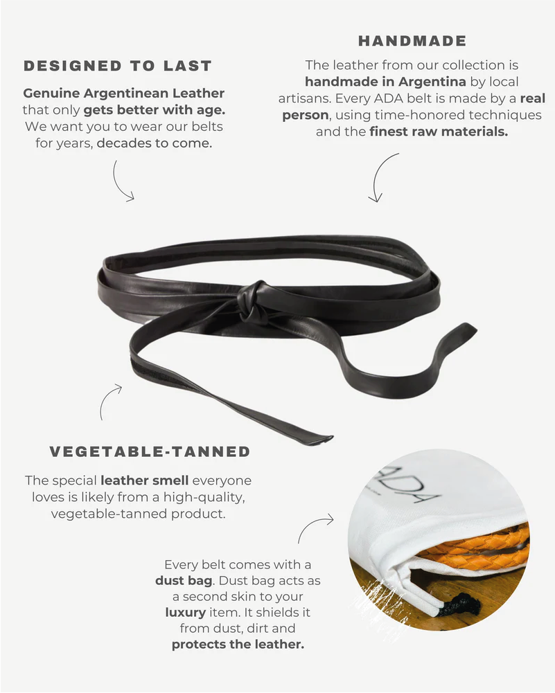 ADA Collection Belts - Midi Wrap Belt – Black | Adjustable One-Size