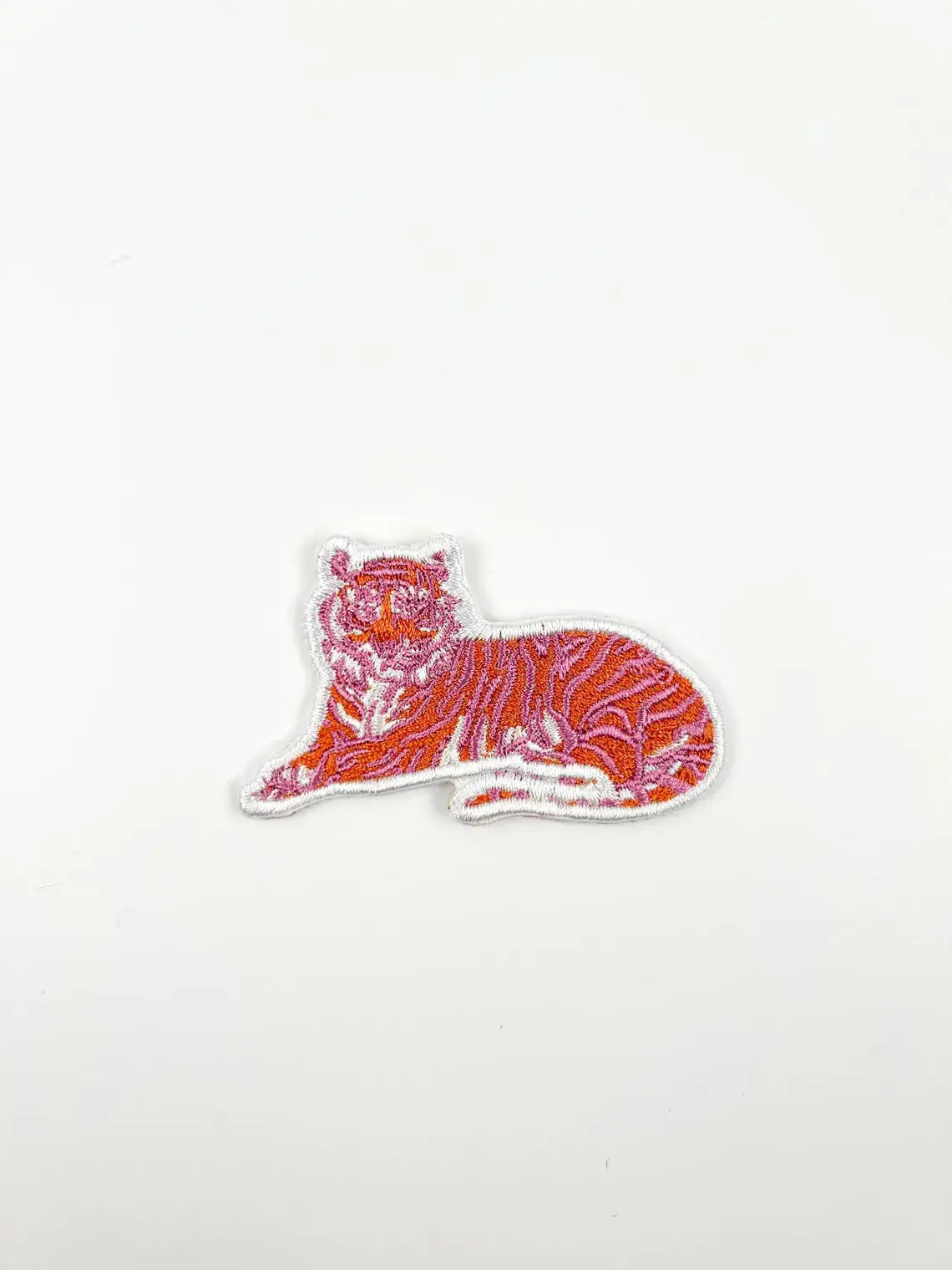 Field Trip Threads - Pink Tiger Embroidered Iron-On Patch for Hat Mascot Nature