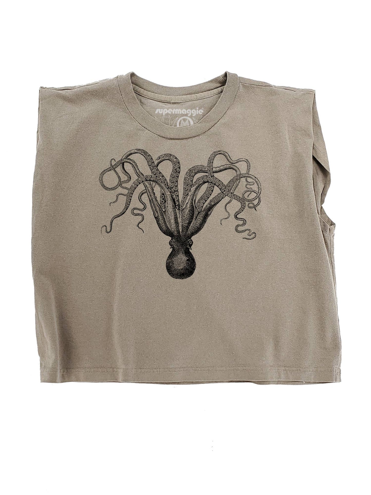 Supermaggie @ Faire - Octopus Maisie Heavyweight Muscle Tee: Off White / Sm