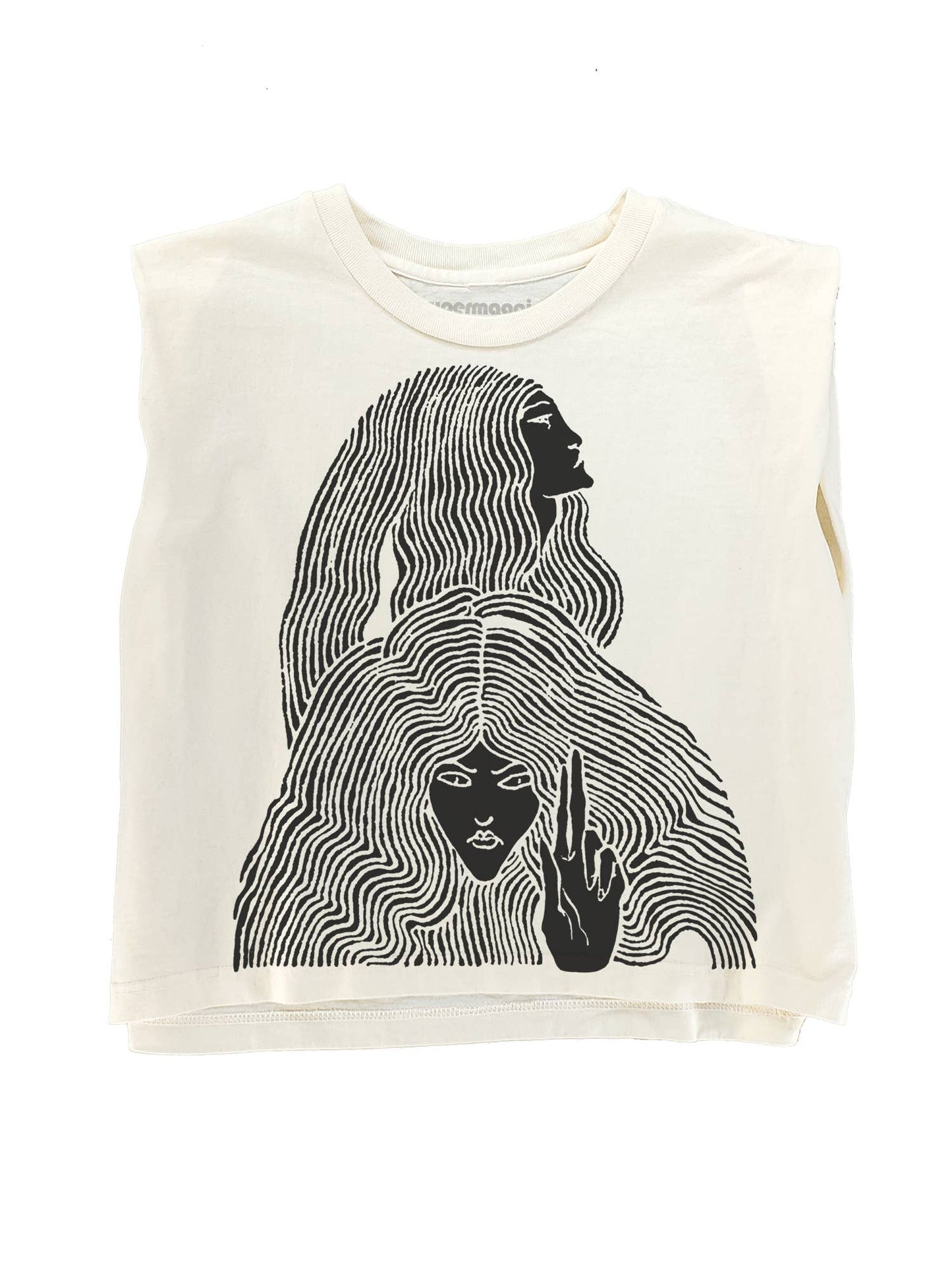 Supermaggie @ Faire - Witches Maisie Heavyweight Muscle Tee: Off Black / Lg