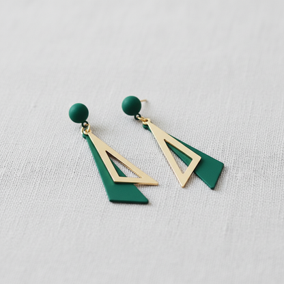 paperln - Geometric Triangle Drop Earrings