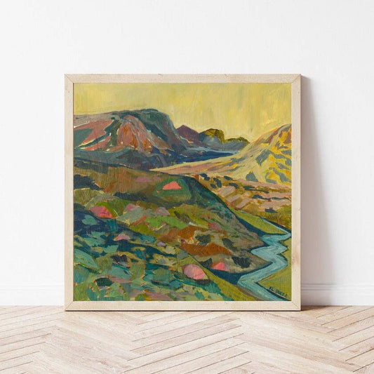 El Baker Art - Midcentury Modern Canyon Western Landscape Print: 11×14