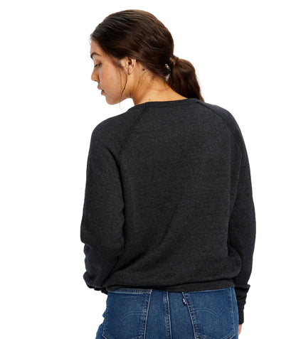 US Blanks - Women's Raglan Pullover Long Sleeve Crew Neck: Tri-navy / S