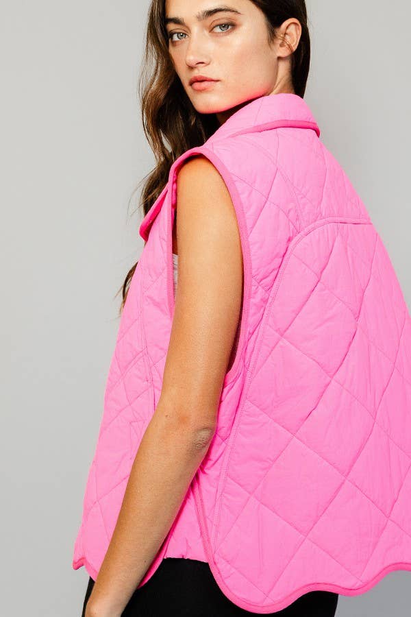 BUCKETLIST - IT2068 Quilted Vest With a down-filled: SAGE / S-M-L (2-2-2)