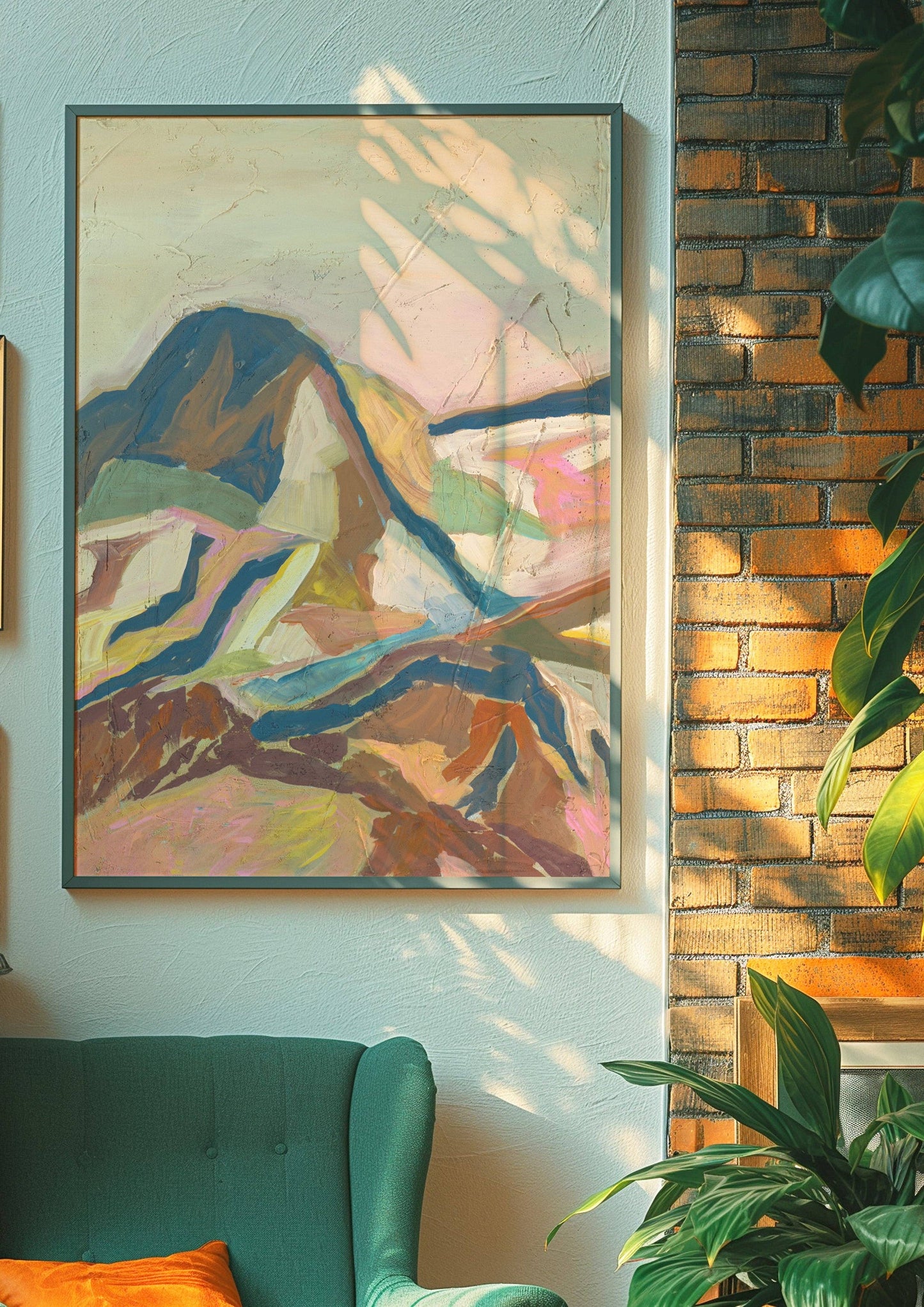 El Baker Art - Jewel Tones Mountain Southwest Abstract Art Print: Unframed, Giclee Paper Print Only / 11×14